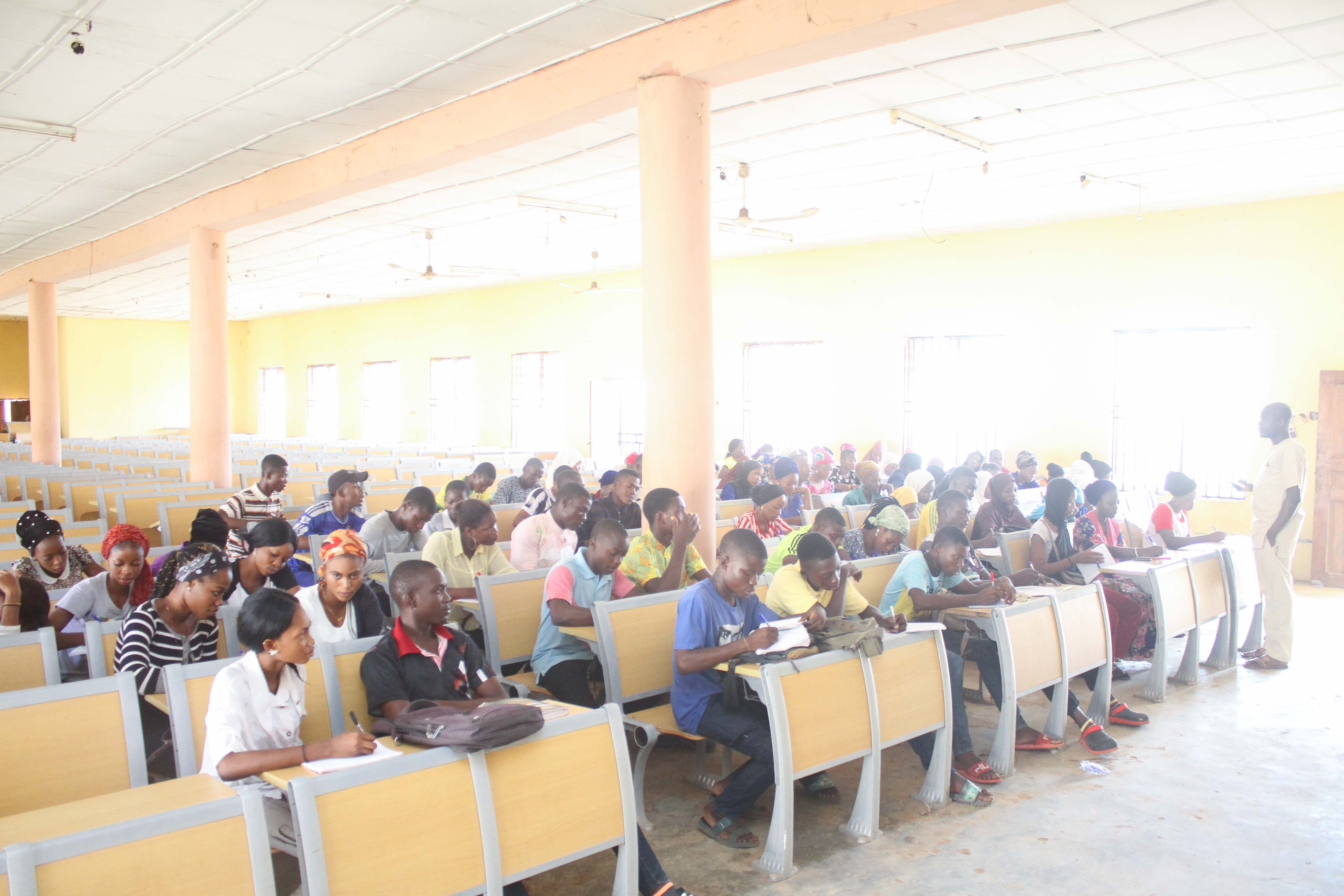 Students receiving lecture inside the Lecture Hall